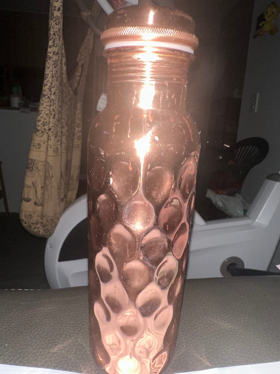 Customer photo review of Diamond Copper Water Bottle