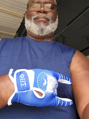 Customer photo review of PHI BETA SiGMA GOLF GLOVES