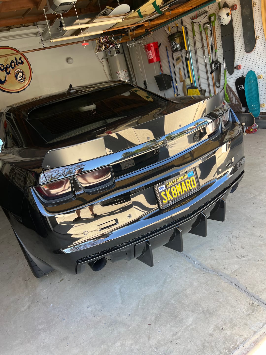 Customer photo review of PRE-ORDER 2010-2013 Chevy Camaro Evo Style Shark Fins Rear Diffuser Quad/Single Tips