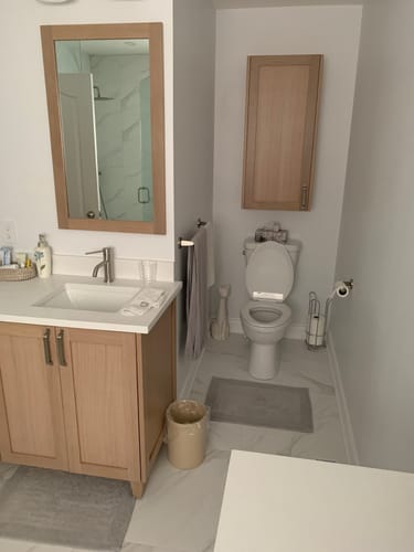 Customer photo review of Bridgeport White Oak Wall Cabinet