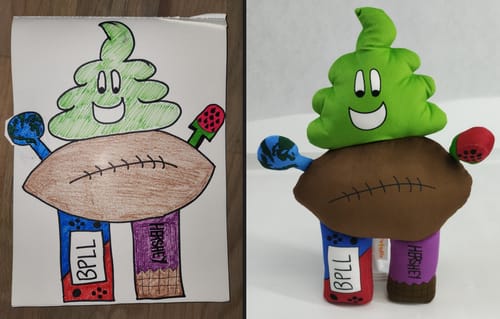Customer photo review of Turn Drawings into Plushies