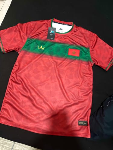 Customer photo review of Morocco Custom Football Jersey