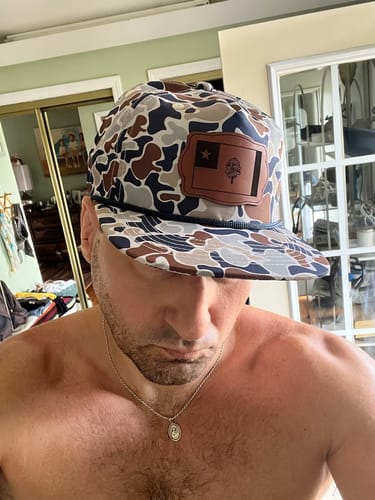 Customer photo review of Custom Leather Patch Rope Hat