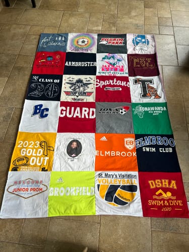 T-shirt quilt featuring elmbrook swim club by Jen from WI