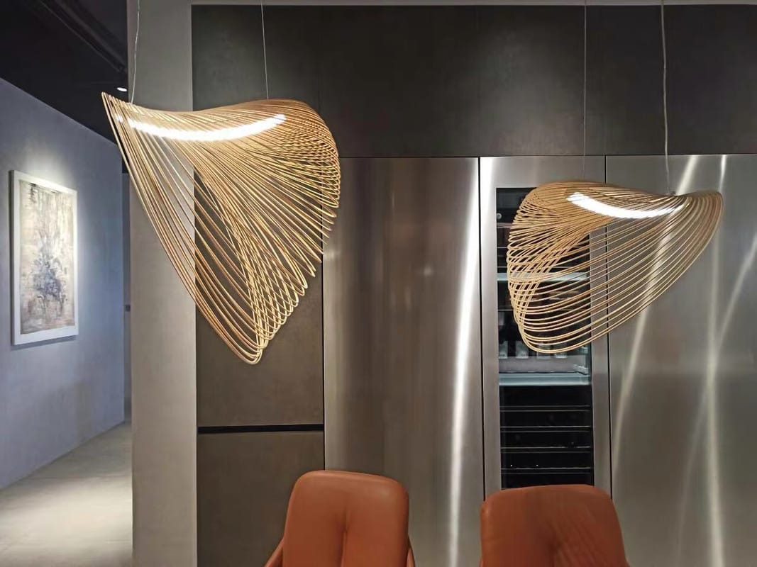 Customer photo review of Home Decor Wood Art LED Chandelier, Dimmable