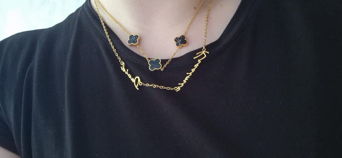 Customer photo review of 2er Signatur Namenskette | 18K vergoldet
