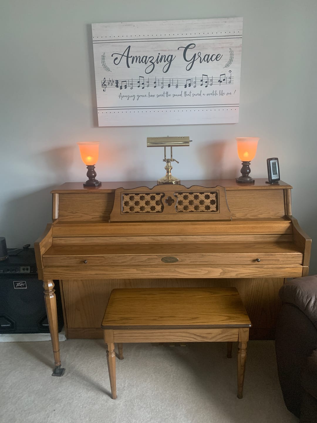 Customer photo review of Christian wall art: Amazing grace how sweet the sound, sheet music, Christian song lyrics canvas art