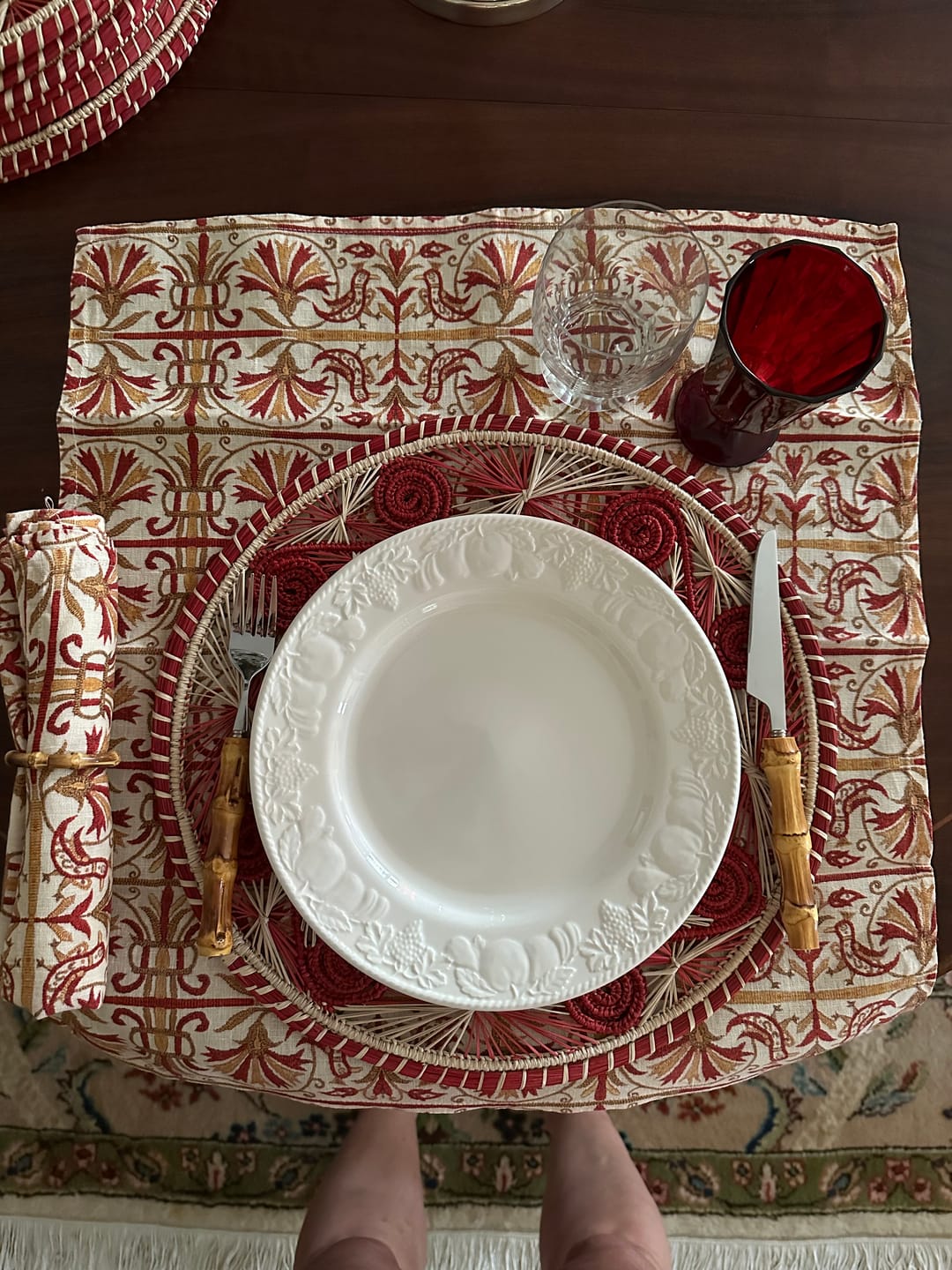 Customer photo review of Caracoli Placemats Slightly Colored - 10+ Colors