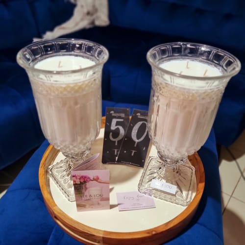 Customer photo review of Pink Champagne (Strawberry | Champagne | Rose) - Crystal Vase Candle | 200hr Burn