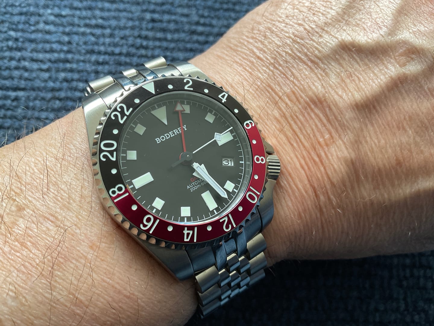 Customer photo review of ADMIRAL GMT - 200M Waterproof Titanium Automatic Diver Watch | Black