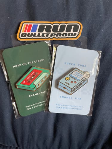 Customer photo review of Hope On The Street Cassette Pin