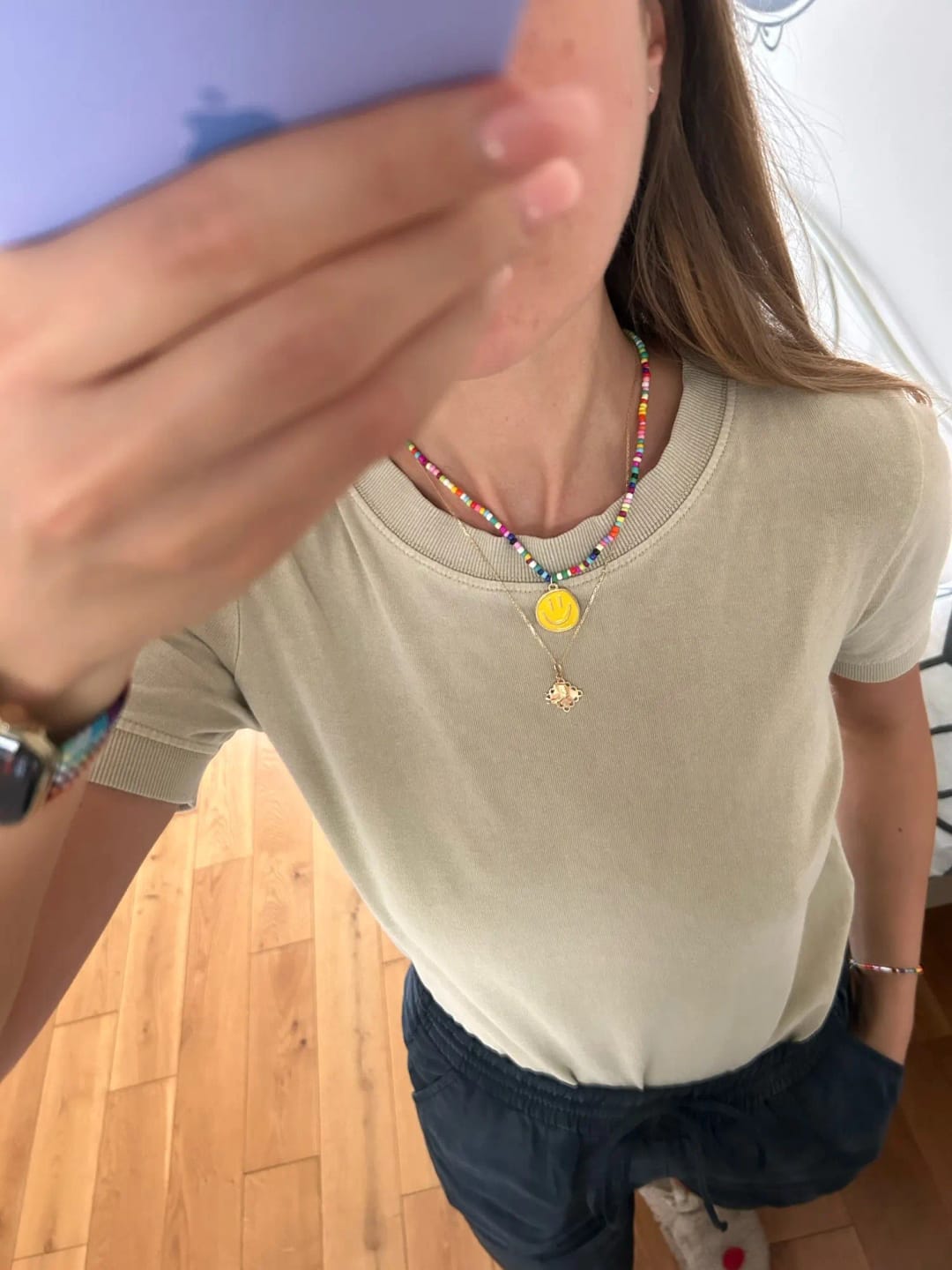 Customer photo review of Boho Bliss Smiles Necklace