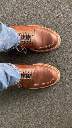 Customer photo review of Indiana Jones MocToe Boot - luosjiet®boots - Brown Grain Cowhide