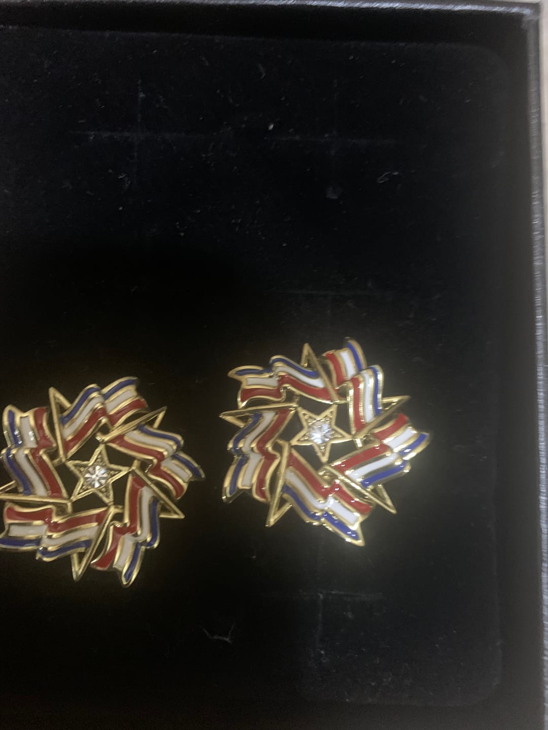 Customer photo review of HEIDI DAUS®"Live Free & Sparkle" Crystal & Enamel  Button Earrings