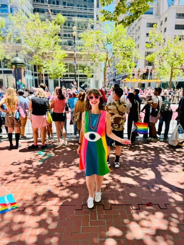Customer photo review of Miracle Eye Rainbow Mini-Dress