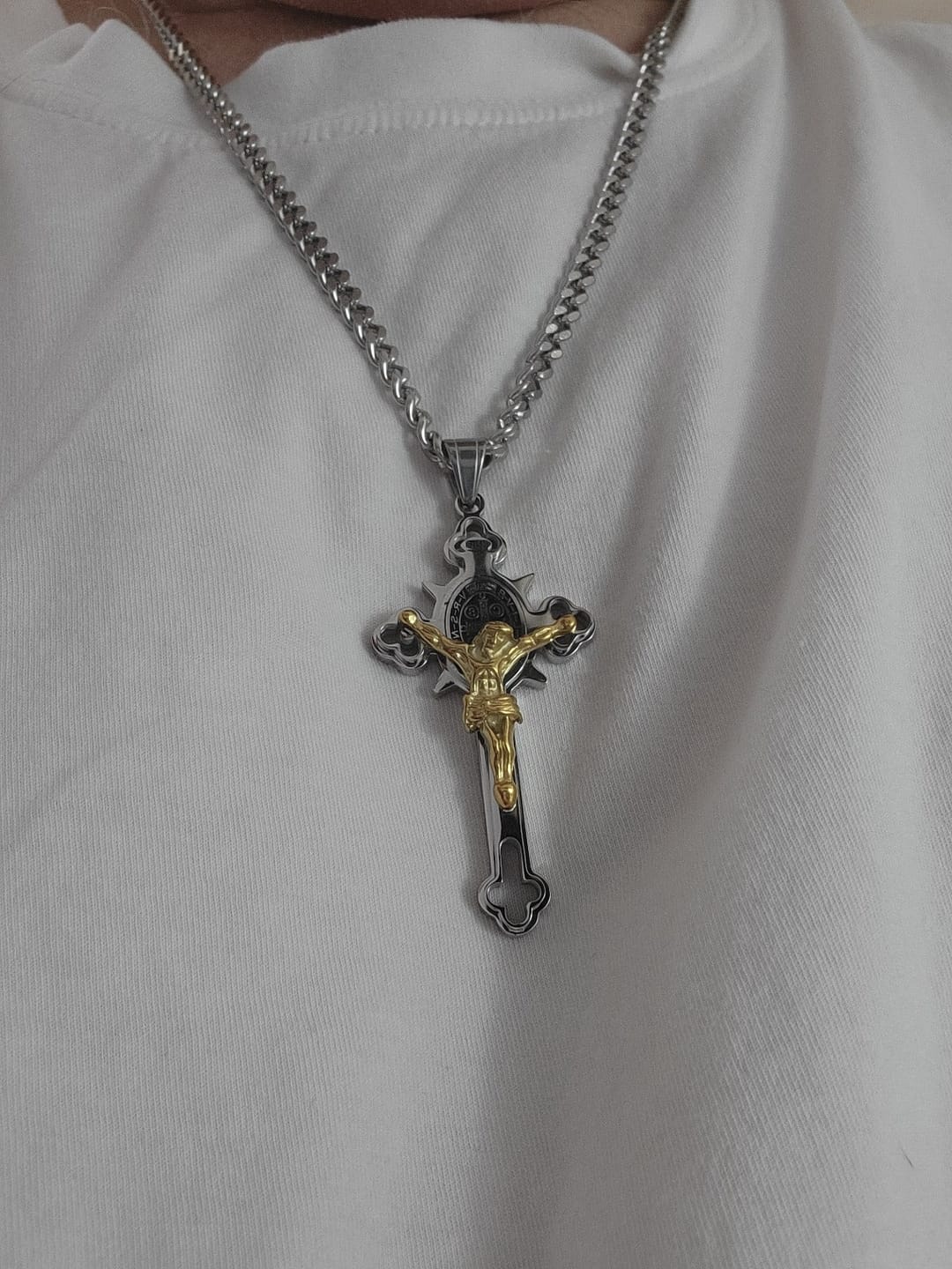 Customer photo review of FREE Today: St. Benedict Symbol Crucifix Exorcism Necklace