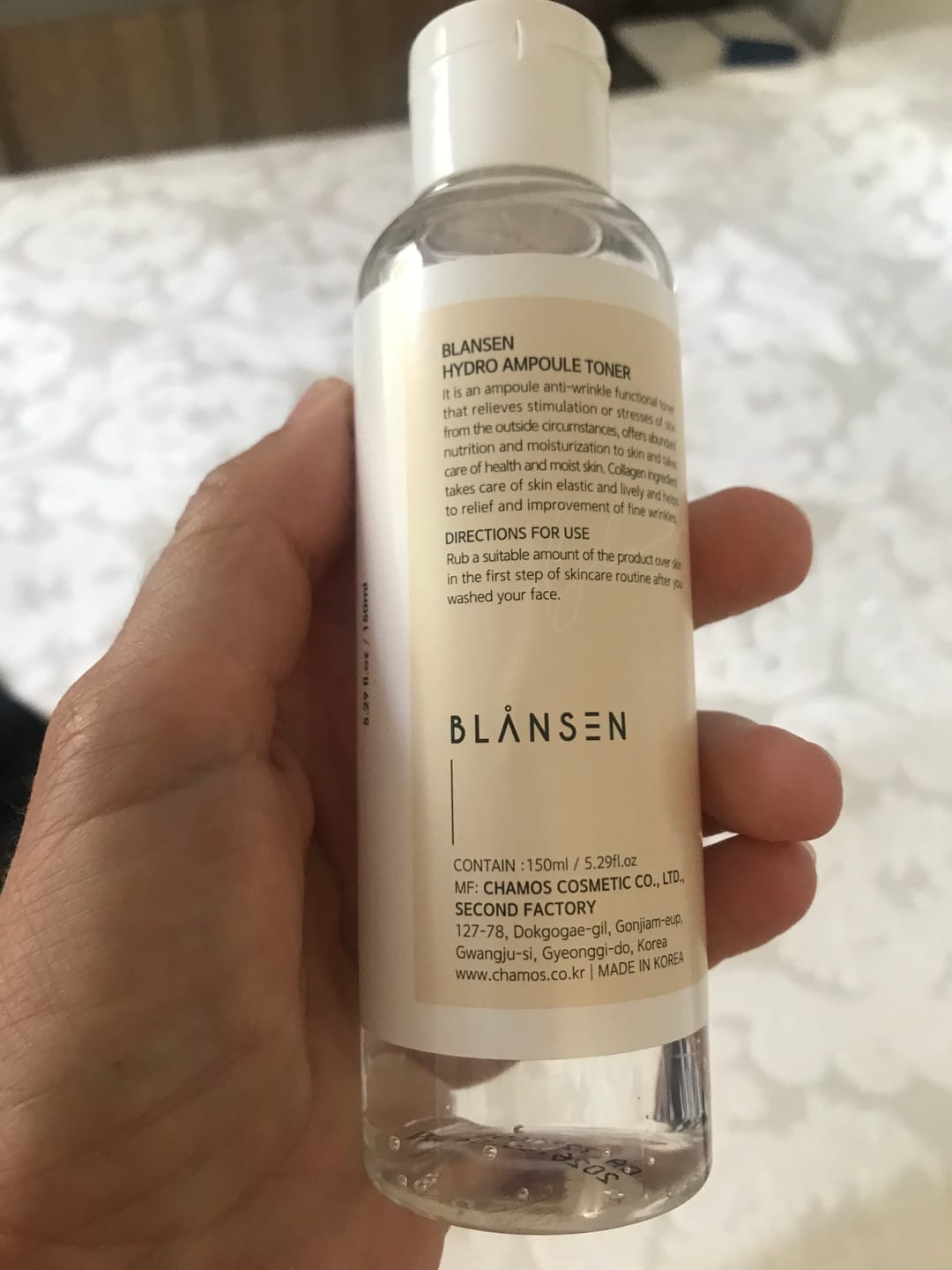 Customer photo review of Ампулен тонер за лице с Колаген и Хиалуронова киселина Chamos Blansen