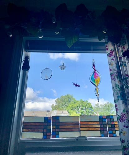 Customer photo review of Dichroic Spinner Suncatcher with Infused Cremains