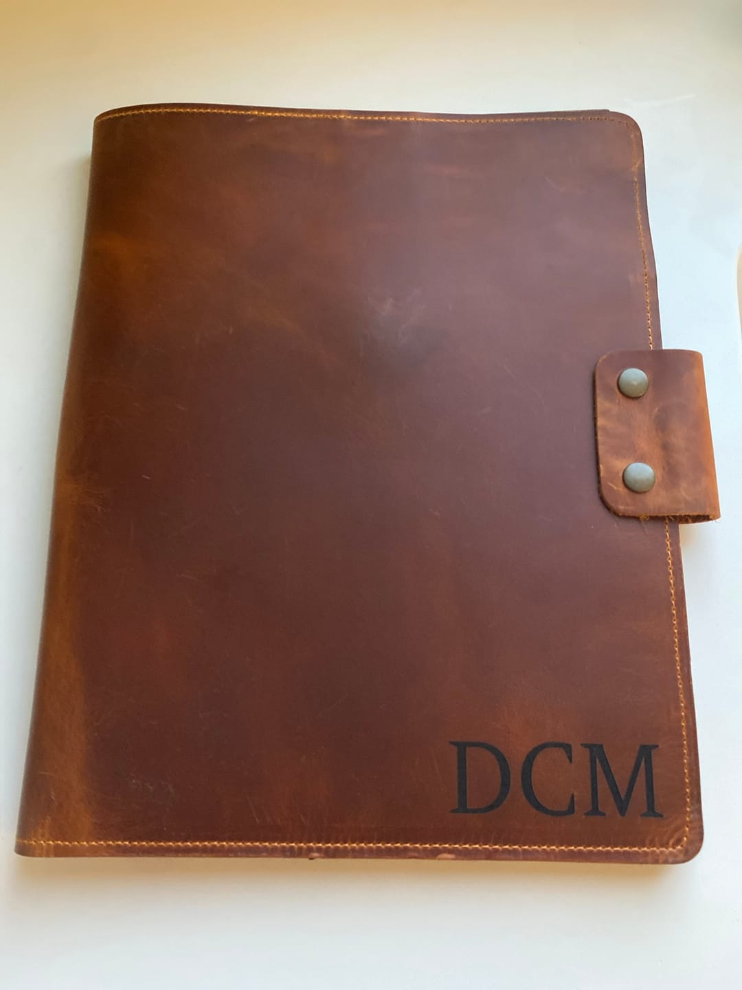 Customer photo review of Business Leather Portfolio, Custom Corporate Gift, Employee Appreciation Gift, Leather Document Organizer, Executive Padfolio