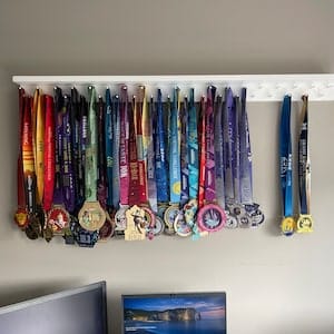 Customer photo review of 4ft Medal Awards Rack Premier Trophy Shelf- Trophy, Plaque and Medal Display