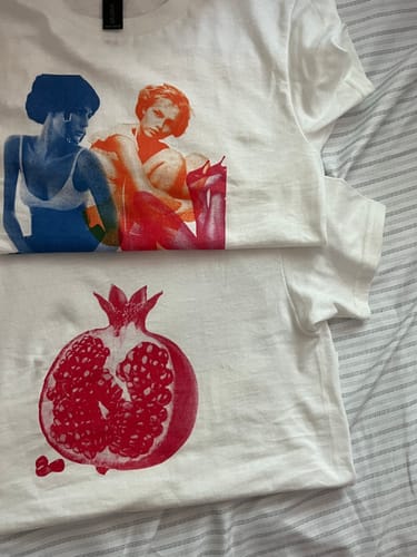 Customer photo review of 'Pomegranate' baby tee