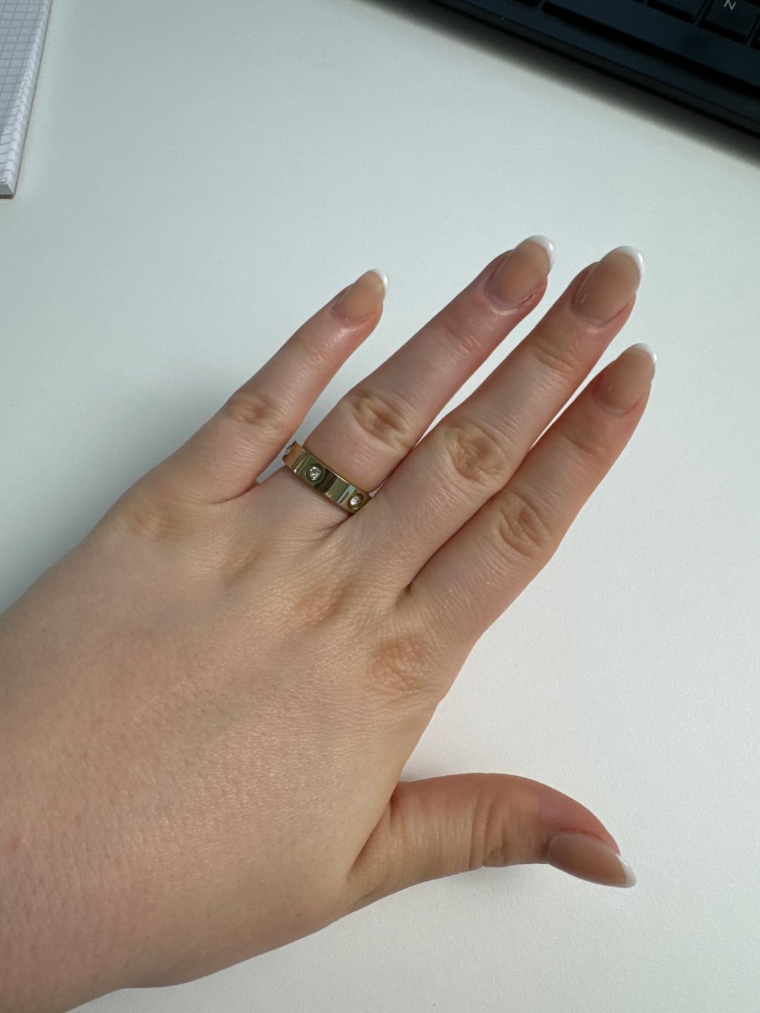 Customer photo review of Deluxe Timeless Stone Ring 14 Karat vergoldet
