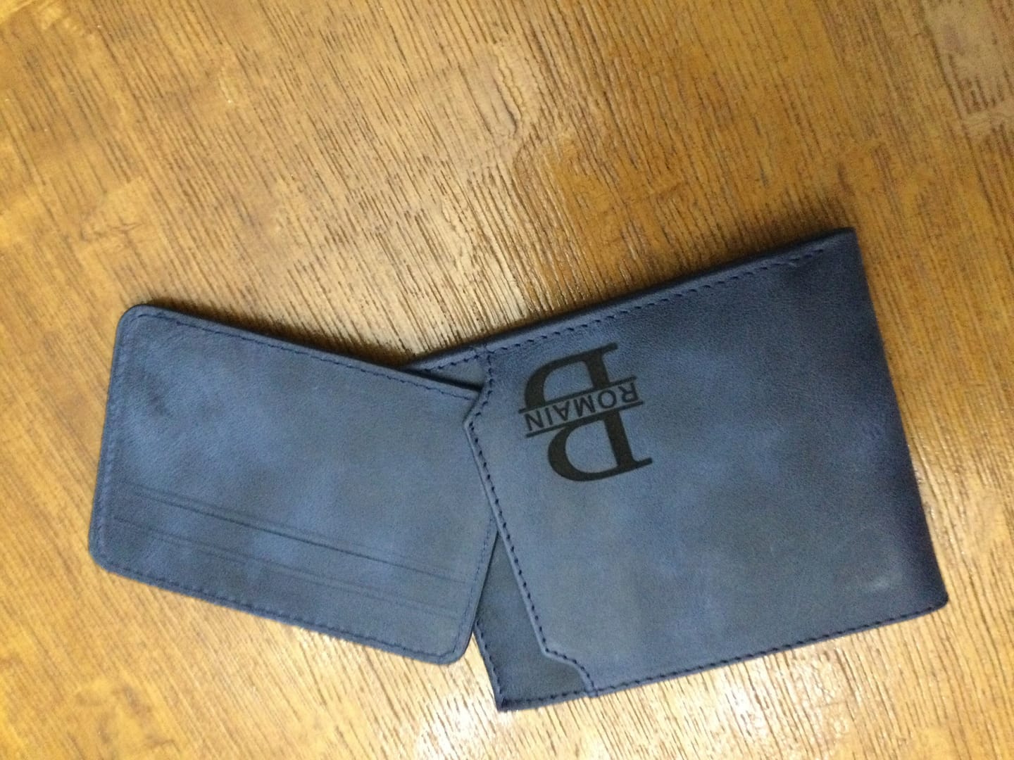 Customer photo review of Custom Leather Wallet, Personalized Card Holder, Monogrammed Bifold Wallet, Anniversary Gift for Him, Birthday Gift for Husband Item#11