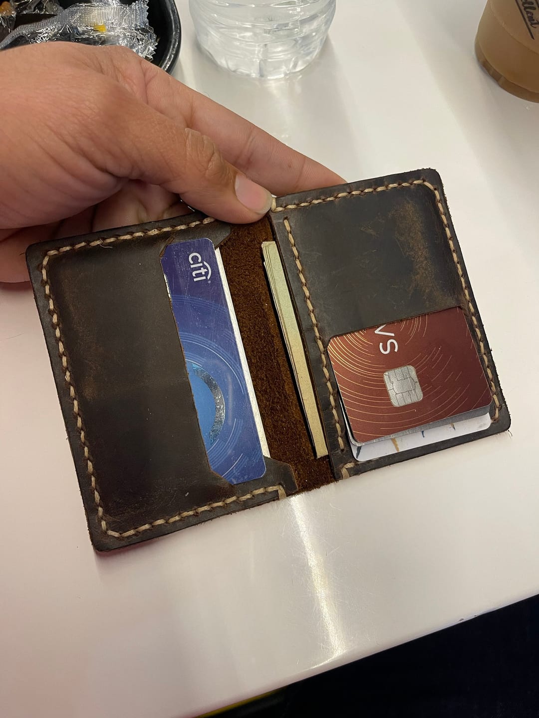 Customer photo review of The Troy Slim Wallet, Small Front Pocket Wallet, Minimalist Leather Card Holder #09