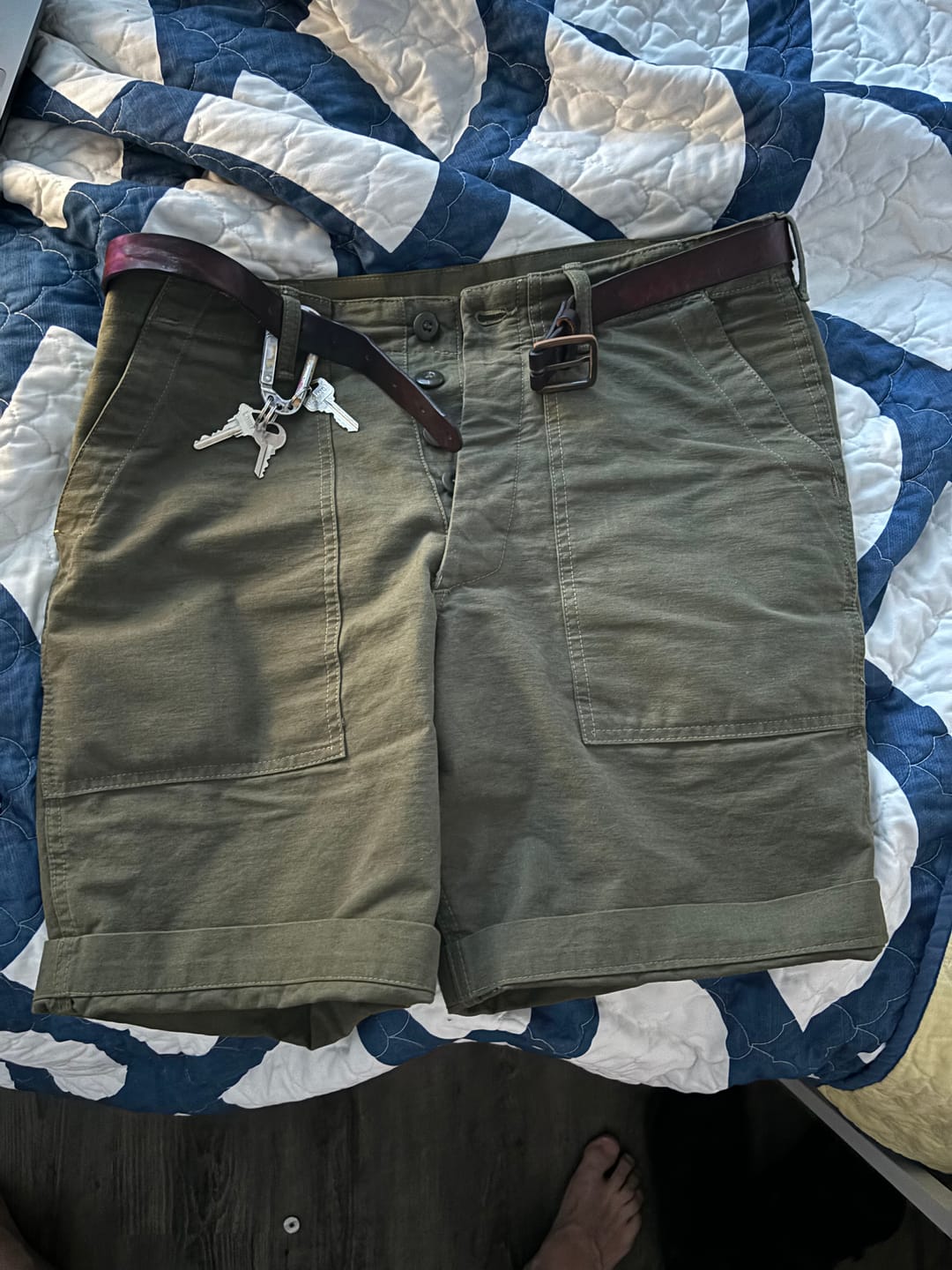 Customer photo review of Vietnam War OG-107 Fatigue Utility Shorts - Navy