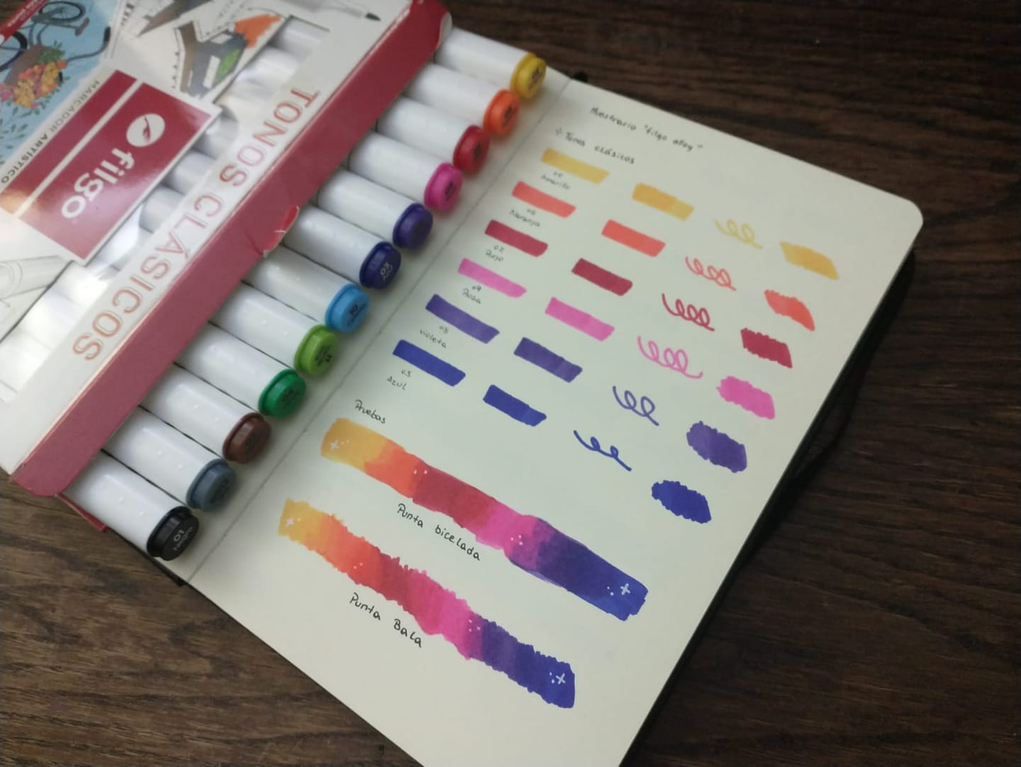 Customer photo review of Filgo Alloy - Set 12 Marcadores al Alcohol Tonos Clásicos