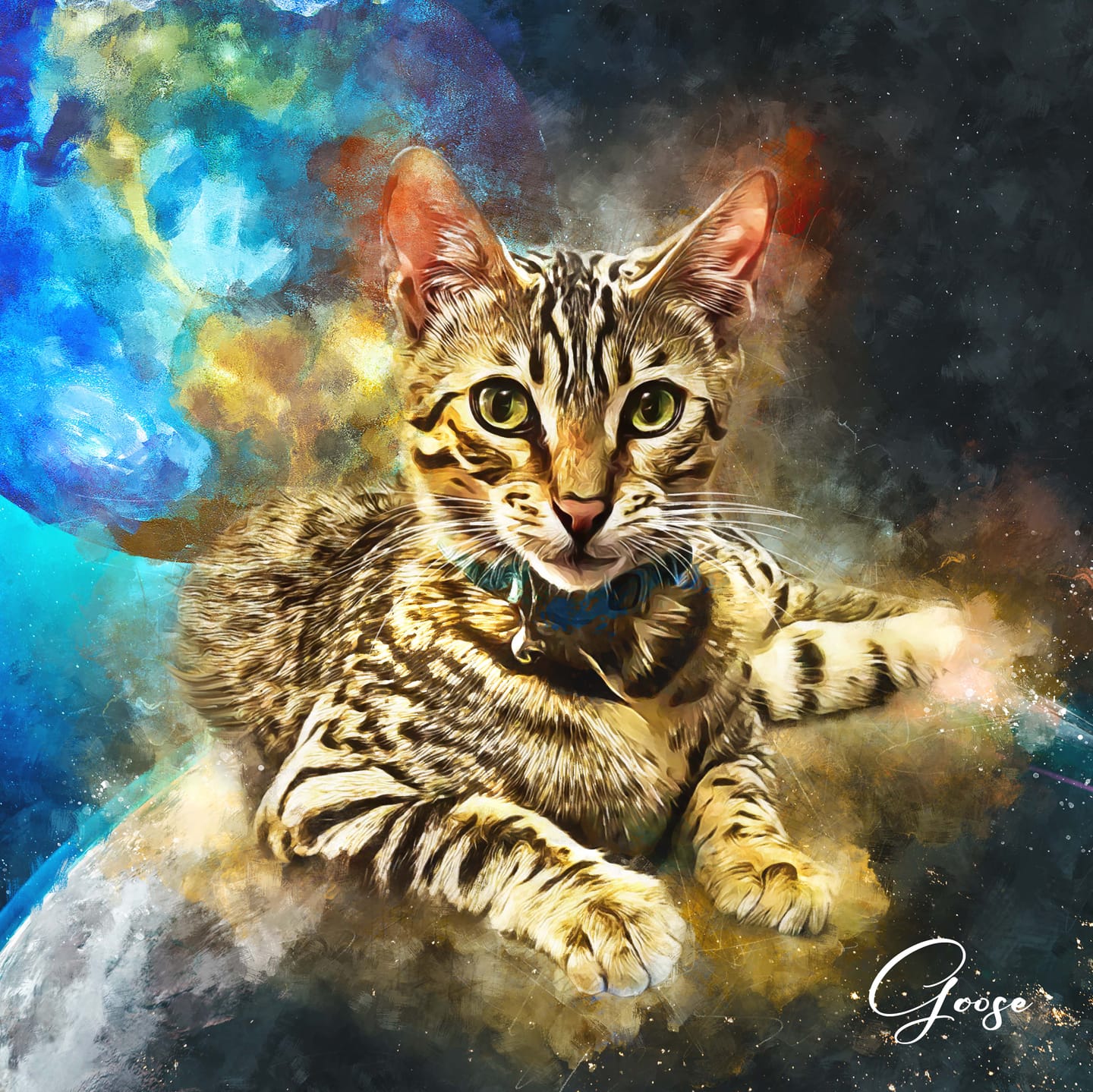 Customer photo review of Watercolor Pet Art - Pet Galaxy (PG)
