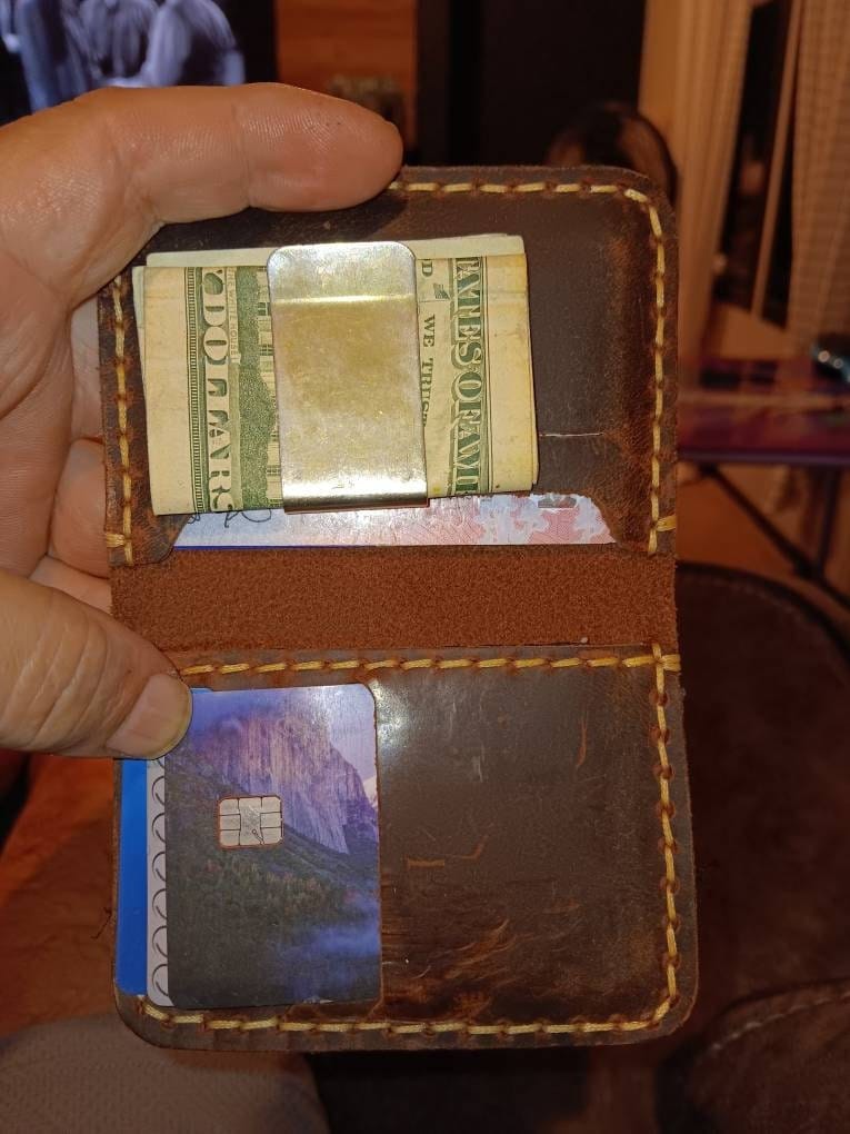 Customer photo review of The Troy Slim Wallet, Small Front Pocket Wallet, Minimalist Leather Card Holder #09