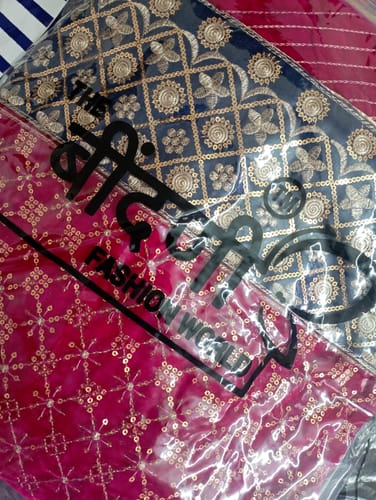 Customer photo review of Royal Crimson: Velvet Poshak Adorned with Lace Border(semi stich)