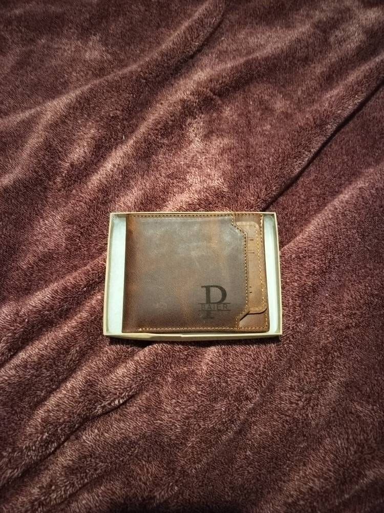 Customer photo review of Personalized Leather Gift Set for Him, Leather Wallet with Removable Card Id Holder, Anniversary Gift for Him, Birthday Gift for Husband