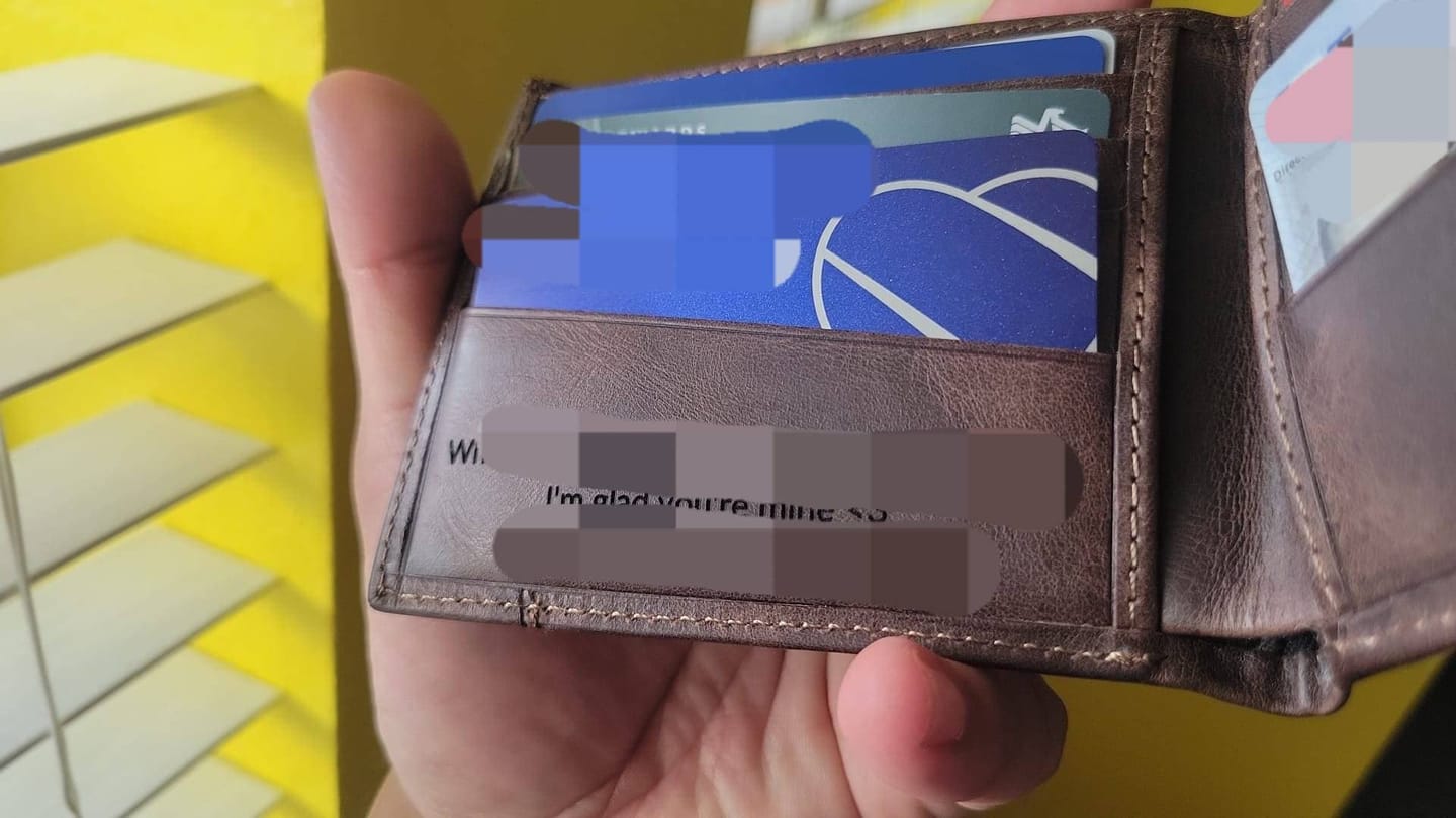 Customer photo review of Custom Leather Wallet, Personalized Card Holder, Monogrammed Bifold Wallet, Anniversary Gift for Him, Birthday Gift for Husband Item#11
