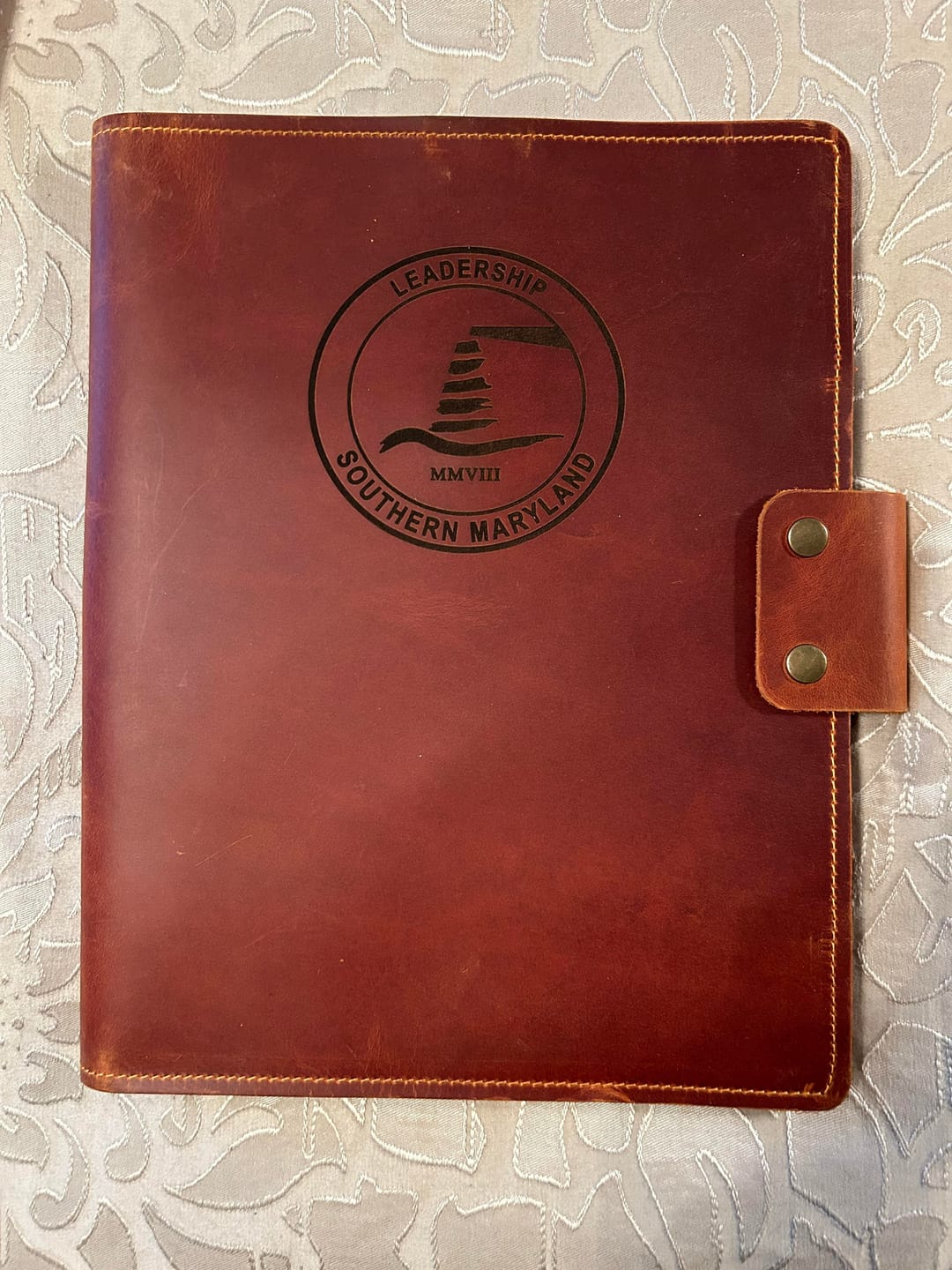 Customer photo review of Business Leather Portfolio, Custom Corporate Gift, Employee Appreciation Gift, Leather Document Organizer, Executive Padfolio