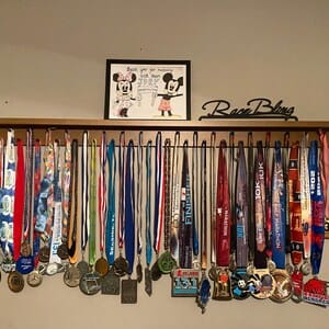 Customer photo review of 4ft Medal Awards Rack Premier Trophy Shelf- Trophy, Plaque and Medal Display