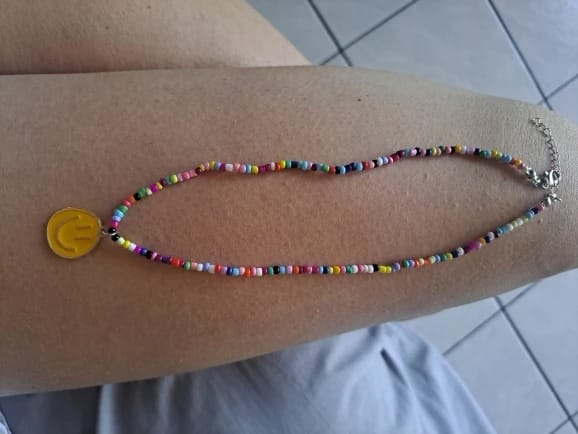 Customer photo review of Boho Bliss Smiles Necklace