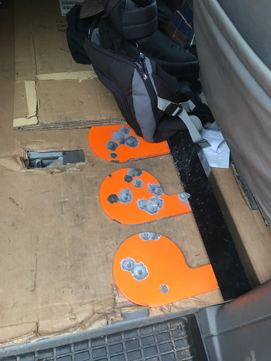 Customer photo review of 6" x 3/8" AR500 Steel Target Dueling Tree Stand