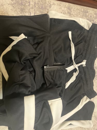 Customer photo review of Asphalt One Stripe Track Pants (Black - White)