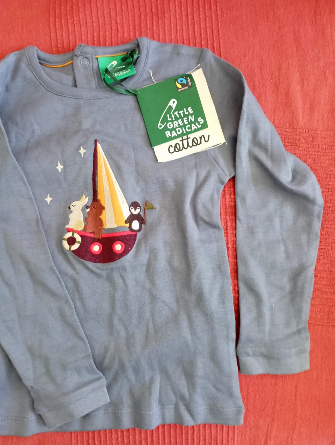 Customer photo review of Stormy Seas Chest Applique Long Sleeve T-Shirt