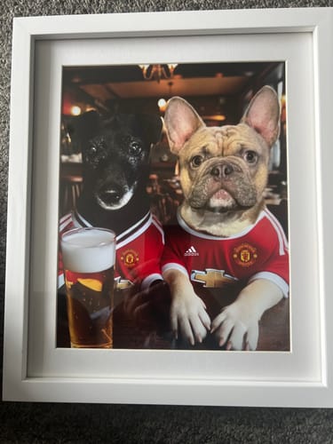 Customer photo review of Personalised Football Dog/Cat Art