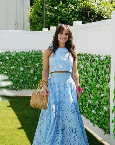 Customer photo review of Paris Dreaming Embroidered Lace Crop Tank Top