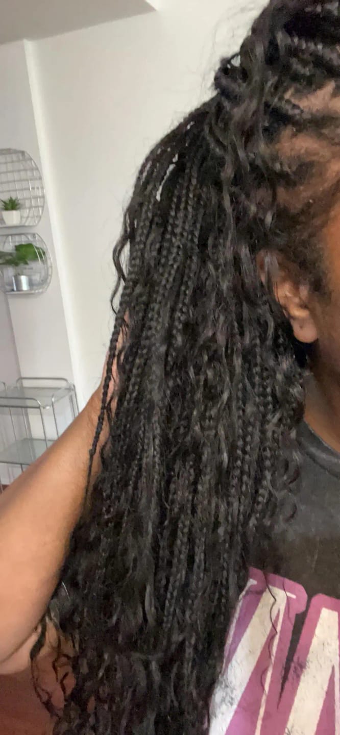 Customer photo review of JYZ Spanish Curly 100% Bulk Human Hair For Braiding No Weft
