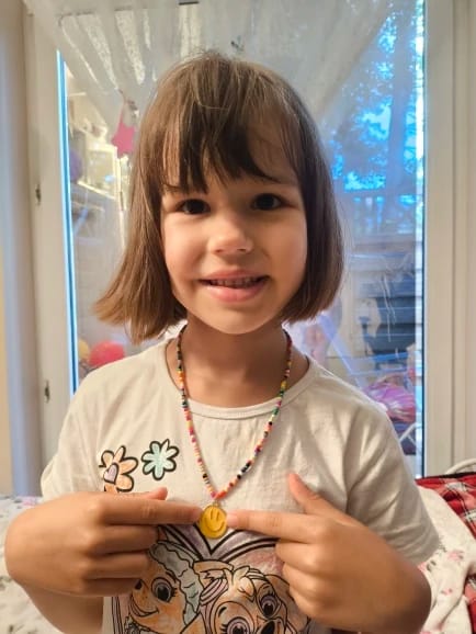 Customer photo review of Boho Bliss Smiles Necklace