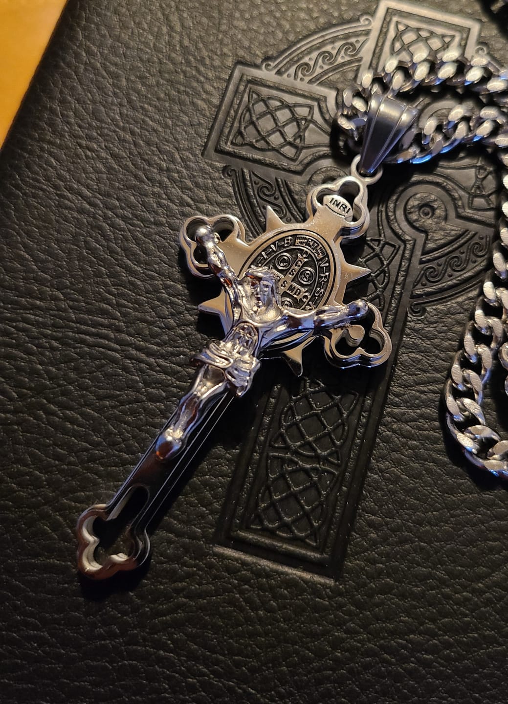 Customer photo review of FREE Today: St. Benedict Symbol Crucifix Exorcism Necklace