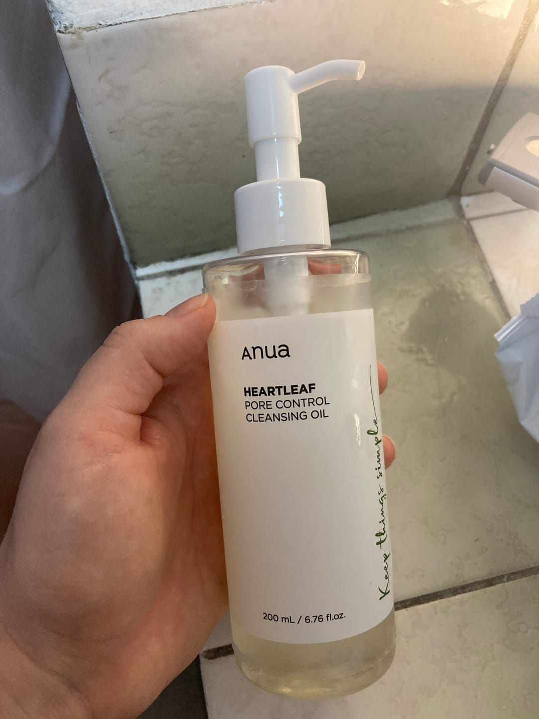 Customer photo review of HEARTLEAF PORE CONTROL CLEANSING OIL