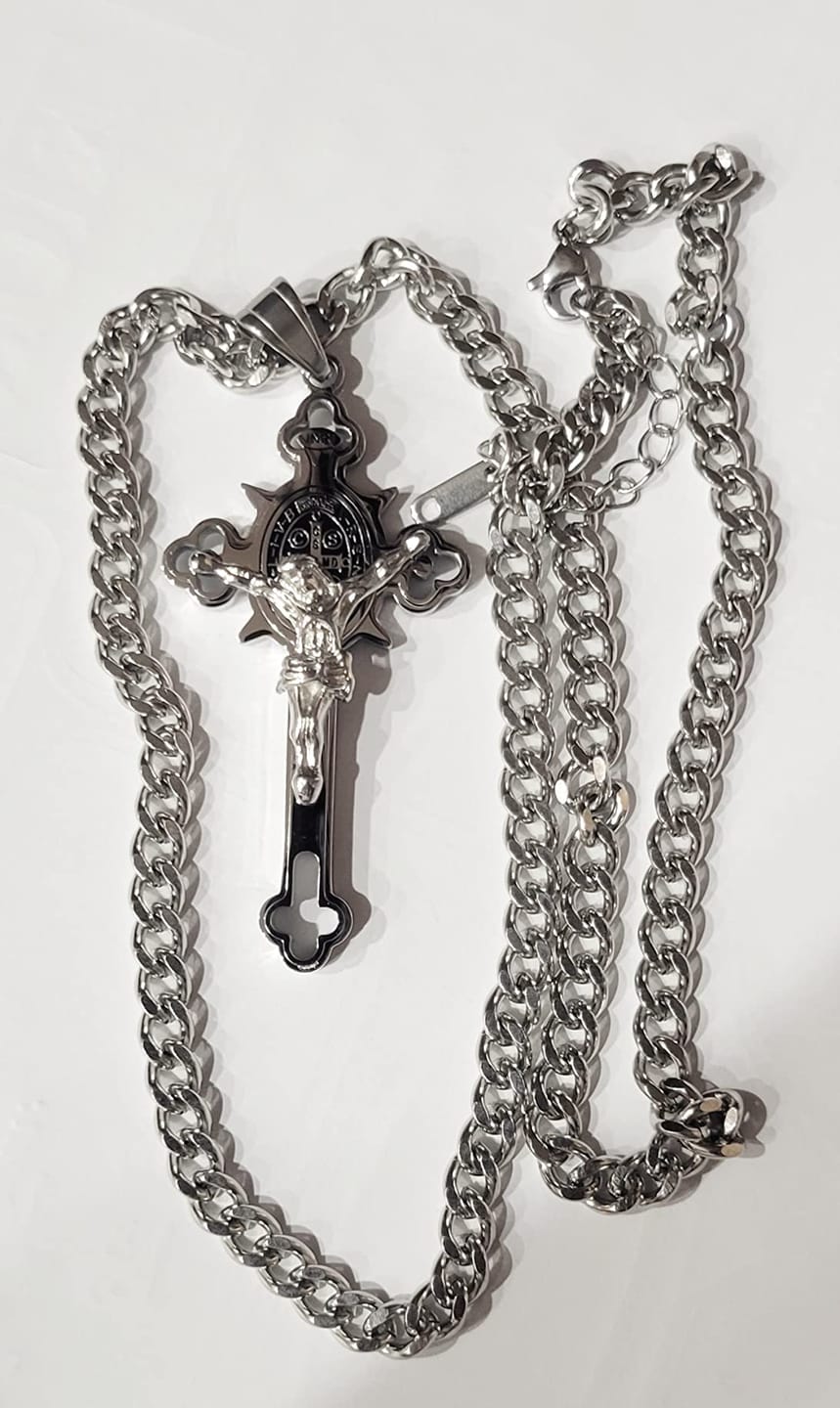 Customer photo review of FREE Today: St. Benedict Symbol Crucifix Exorcism Necklace