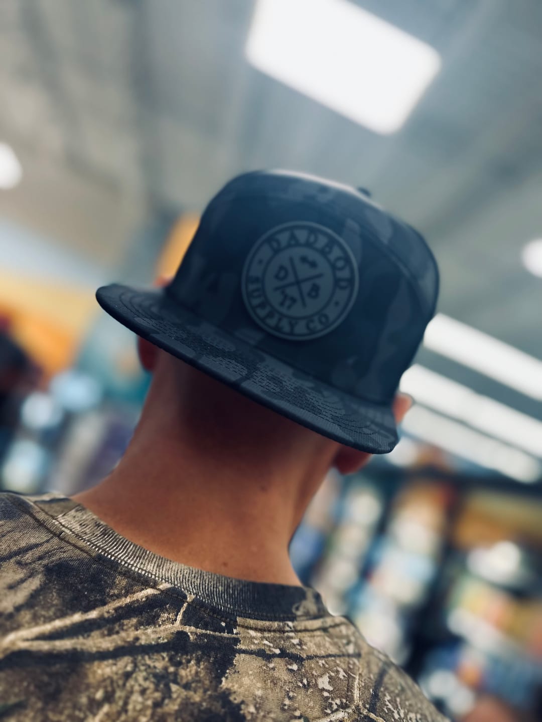 Customer photo review of Premium Active 6-Panel Logo Hat (Multicam Black)
