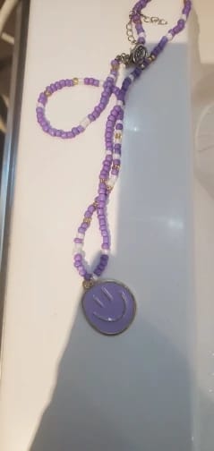 Customer photo review of Boho Bliss Smiles Necklace